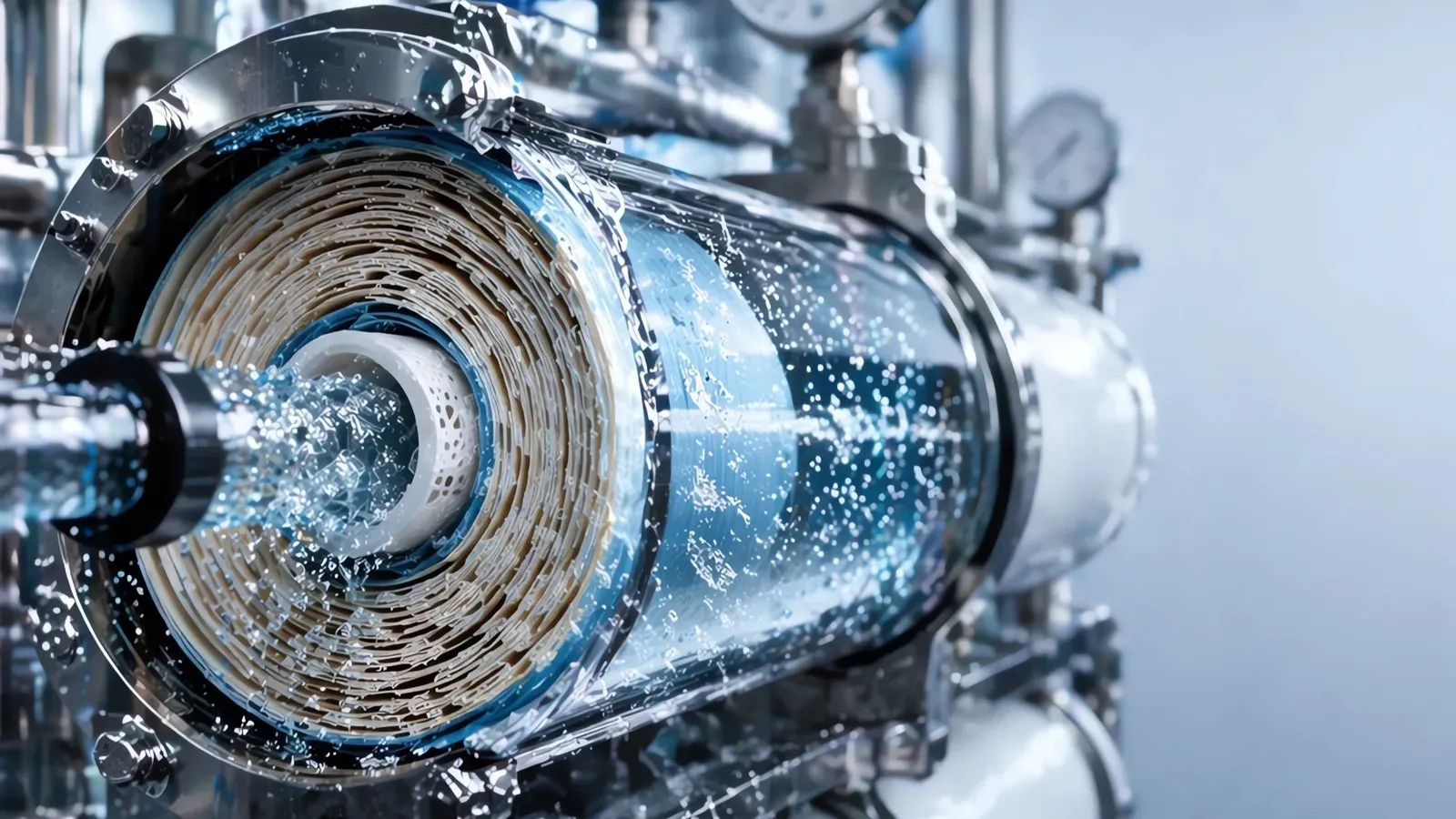 Módulo de membrana seccionado de un equipo de ósmosis inversa para el tratamiento de agua
