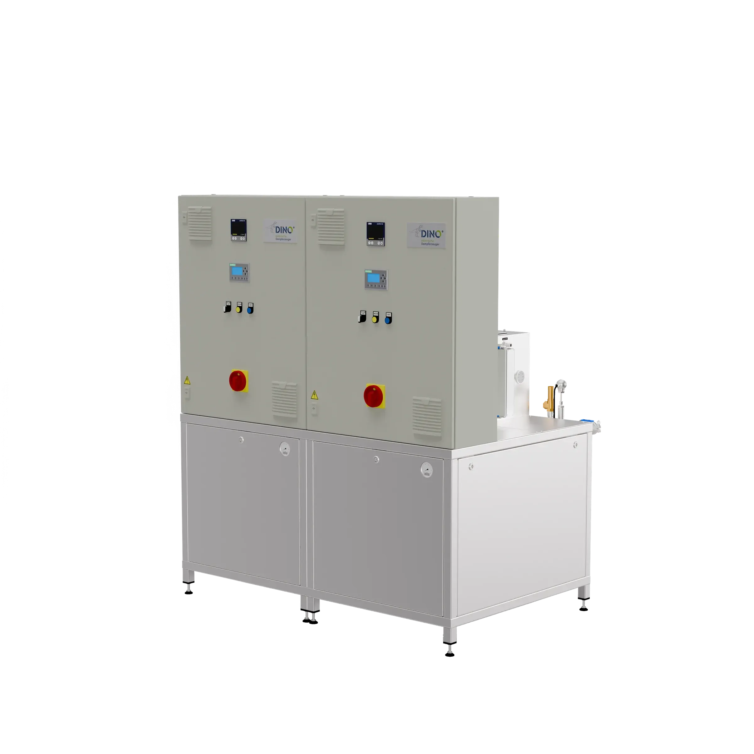 DINO Dampferzeuger CDK-DU-H – Front-/Seitenansicht (3D-Render)
