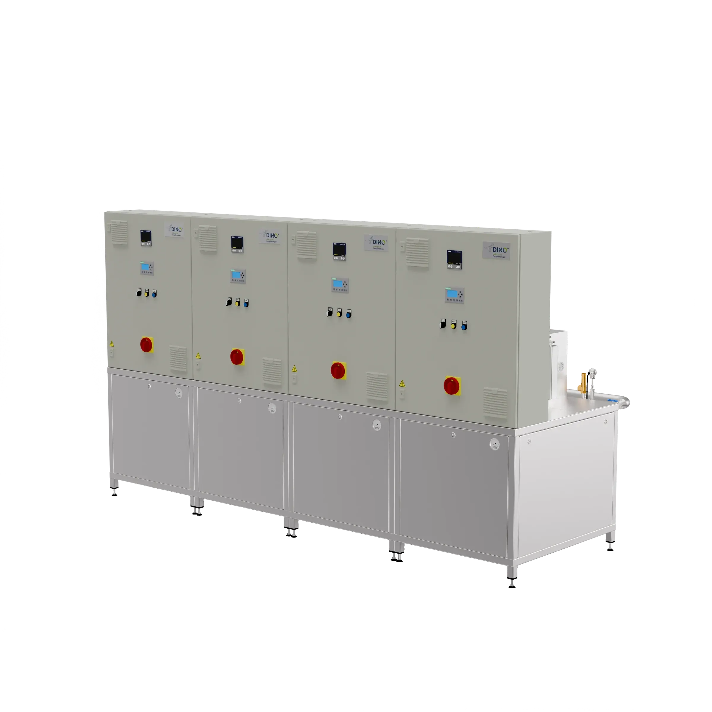 DINO Dampferzeuger CDK-QU-H – Front-/Seitenansicht (3D-Render)