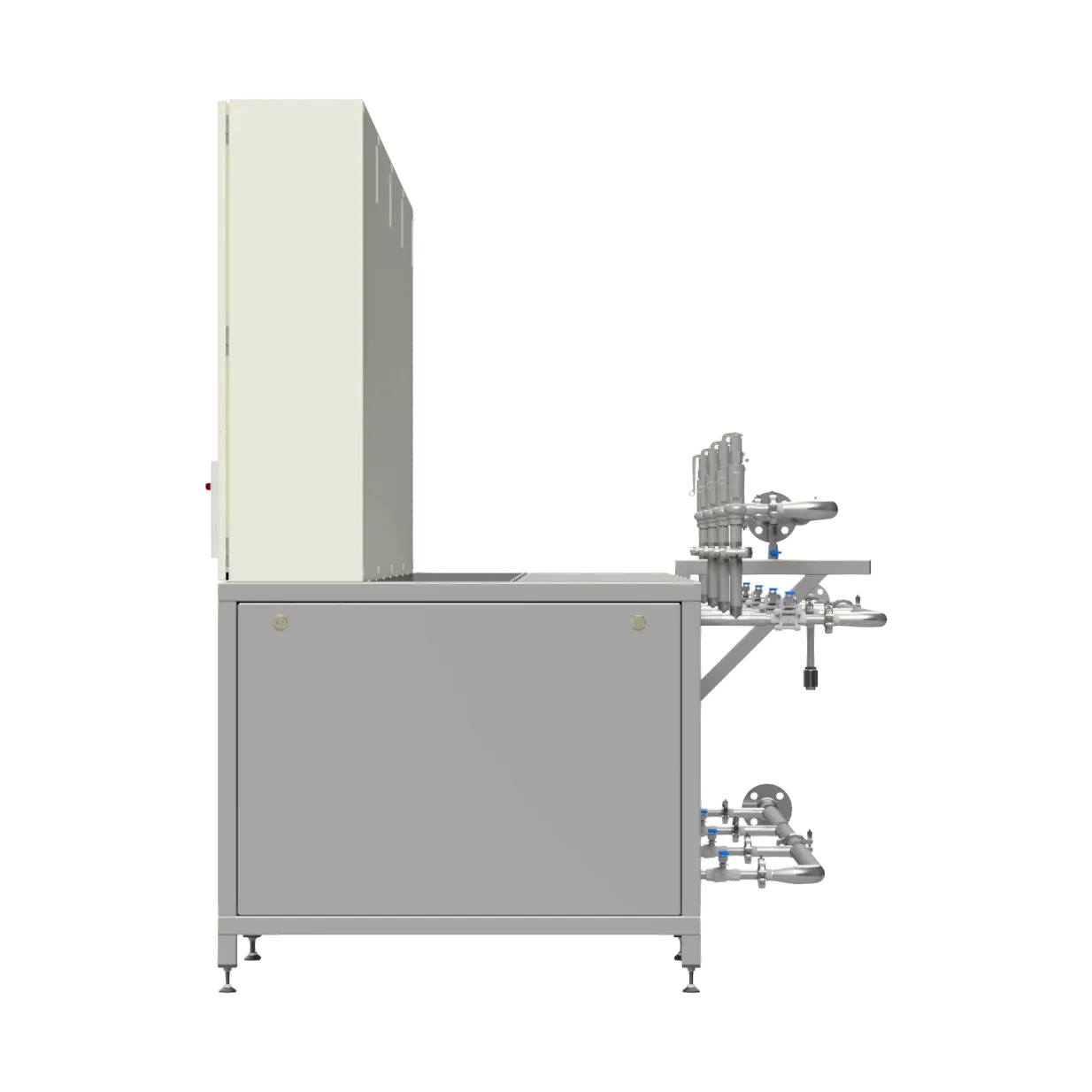 DINO Dampferzeuger CDS-QU-H – Rechte Seitenansicht (3D-Render)